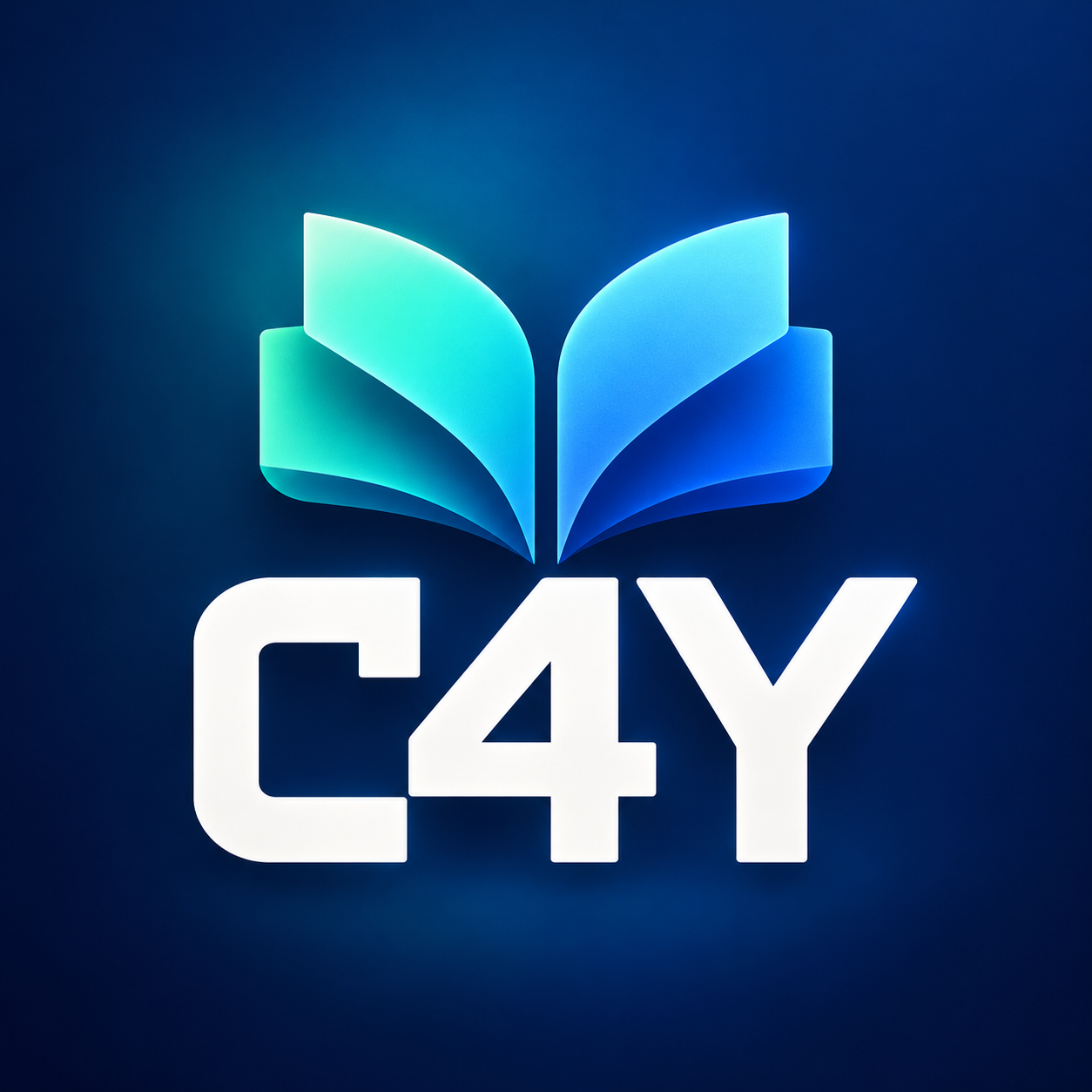 C4Y logo with teal and blue open-book emblem